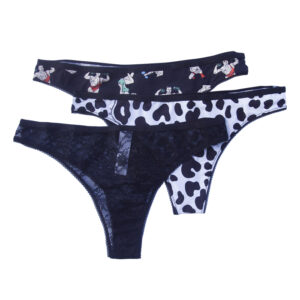 Kit 3 Slip Brasiliana Moschino ZUA2302 Nero Fantasia