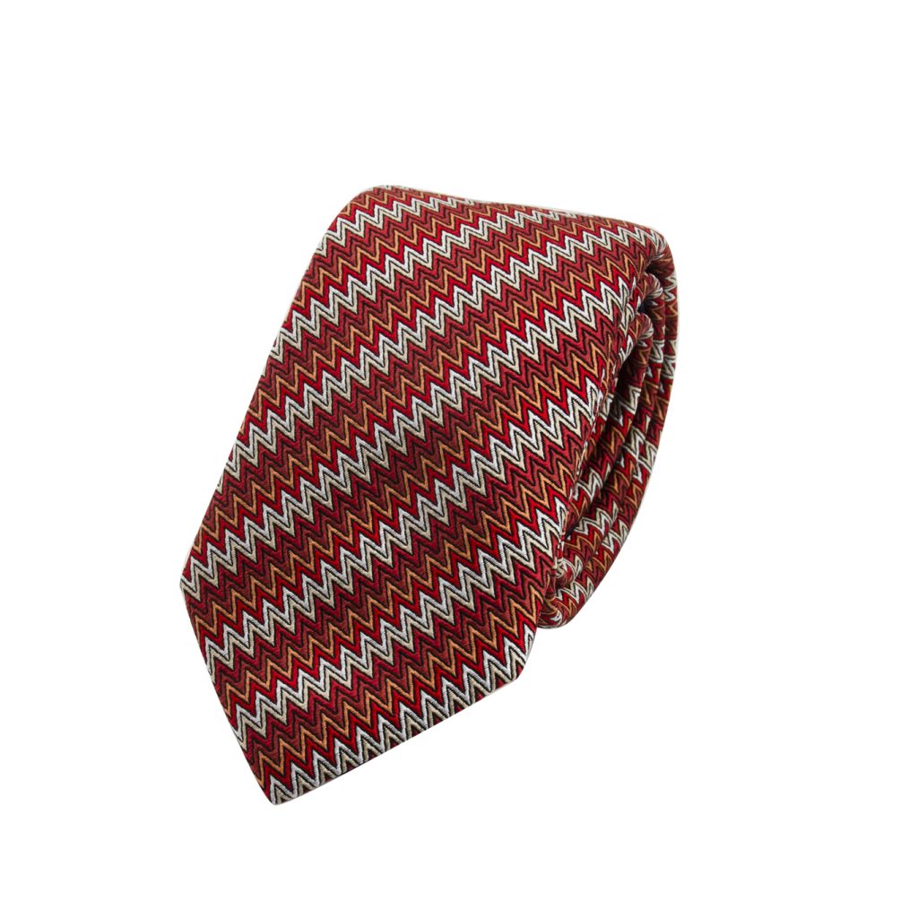 Missoni Cravatta seta righe zig zag Arancione