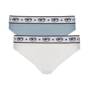 Slip Brasiliano Bi Pack Chiara Ferragni CFV4704 Bianco/Azzurro Taglia 3