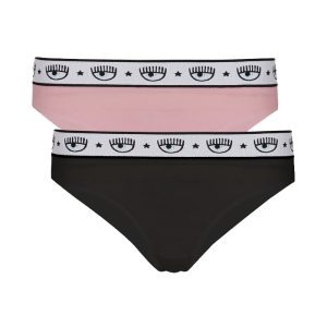 Slip Brasiliano Bi Pack Chiara Ferragni CFV4704 Nero/Rosa Taglia 3