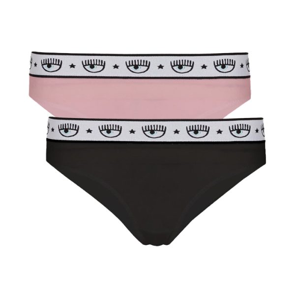 Slip Brasiliano Bi Pack Chiara Ferragni CFV4704 Nero/Rosa Taglia 3