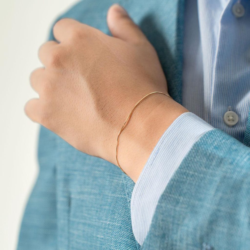 Dédié 2 Bracciali Saldati Veneziana Oro 18kt Spessore Piccolo
