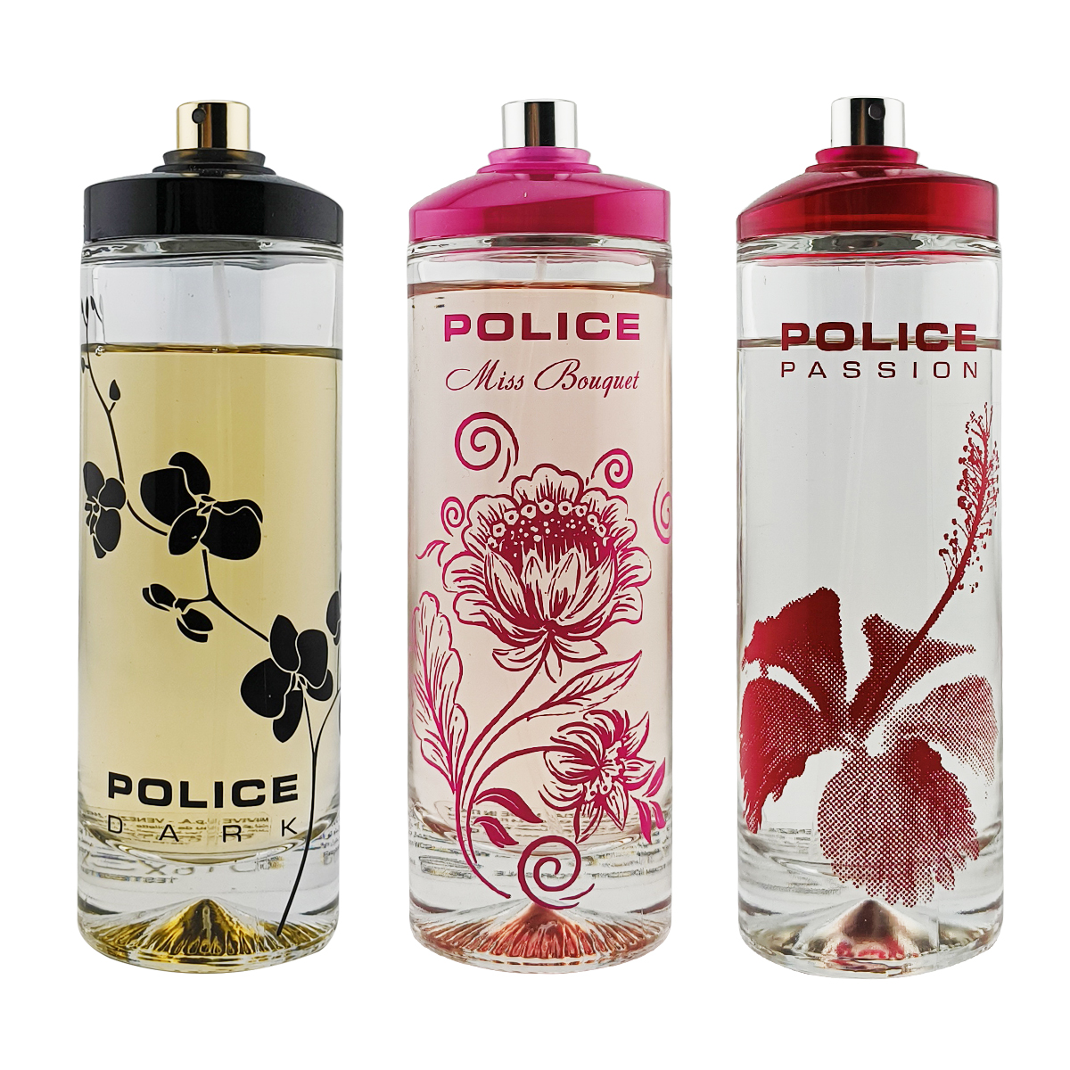 Police Tris Dark, Miss Bouquet, Passion EDT 125ml TESTER